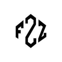 fzz letter logo-ontwerp met veelhoekvorm. fzz veelhoek en kubusvorm logo-ontwerp. fzz zeshoek vector logo sjabloon witte en zwarte kleuren. fzz-monogram, bedrijfs- en onroerendgoedlogo
