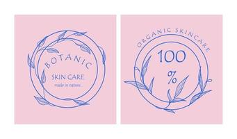 set botanische logo's voor uw bedrijf. perfect voor cosmeticamerken. ecologisch design. duurzaam leven. vector