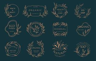 set botanische logo's voor uw bedrijf. perfect voor cosmeticamerken. ecologisch design. duurzaam leven. vector