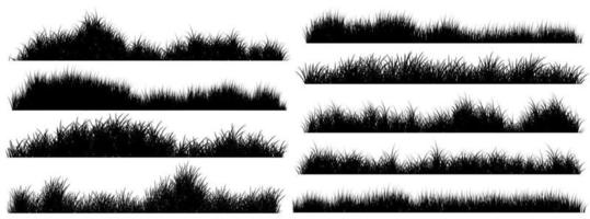 grasbundel, gras silhouet set, weide vector