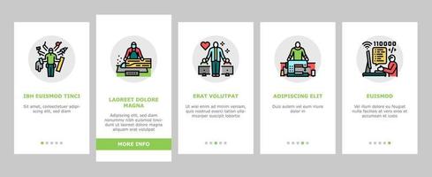 kleine bedrijven werknemer bezetting onboarding pictogrammen instellen vector