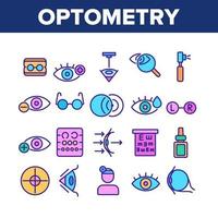 optometrie oog gezondheid collectie iconen set vector