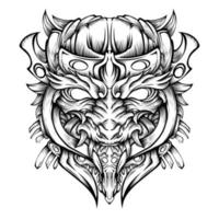 tattoo duivel masker vector ontwerp