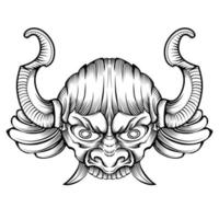 oni masker vector illustratie tribal tattoo