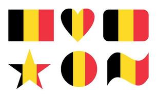 belgische vlag, vlag van belgië in zes vormen vector