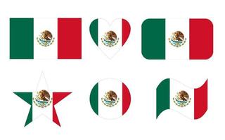 vlag van mexico, vlag van mexico in zes vormen vector