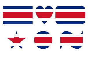 vlag van costa rica in zes vormen vector