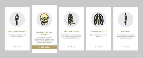bot menselijk skelet structuur onboarding pictogrammen instellen vector