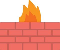 firewall plat pictogram vector
