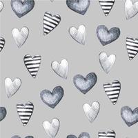 stock illustratie set van mijn hand getekende harten met eenvoudig gestreept potlood. grijs en bruin, seppia. geïsoleerd op een grijze achtergrond. concept liefde, bruiloft, Valentijnsdag. vector