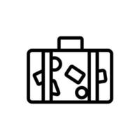 bagage met dingen pictogram vector. geïsoleerde contour symbool illustratie vector