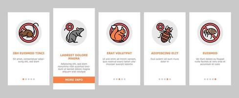 ongediertebestrijding service behandeling onboarding pictogrammen instellen vector