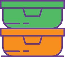 voedselbezorgbox lijn gevuld twee kleuren vector