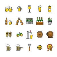 bier industrie vector iconen set