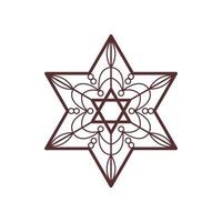 ster van david decoratief element. joods religie symbool. lijnpictogram voor Chanoeka-vakantie. vector illustratie