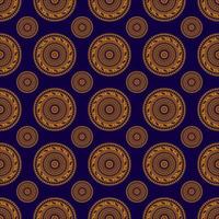 oranje bloem ornament patroon op donkerblauwe achtergrond. unieke, elegante, herhaal-, lijn- en mandala-stijl. geschikt voor achtergronden, stoffen, behang, textiel en decoraties vector