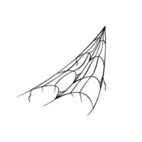 zwarte halloween spinneweb op witte achtergrond. vectorillustratie, illustraties. fijne Halloween. lijn vector silhouet. illustratie voor webdesign