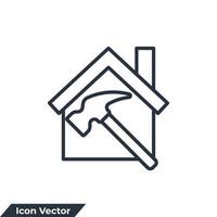 renovatie pictogram logo vectorillustratie. symboolsjabloon voor huisreparatie voor grafische en webdesigncollectie vector