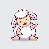 schattige schapen zwaaiende hand cartoon afbeelding vector
