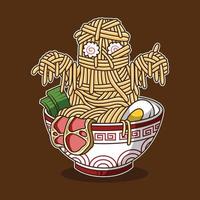 monster ramen cartoon afbeelding vector