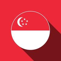 land singapore. vlag van singapore. vectorillustratie. vector