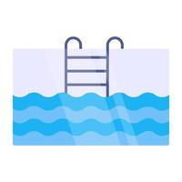 plat ontwerp icoon van zwembad vector