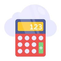 een pictogramontwerp van cloudcalculator vector