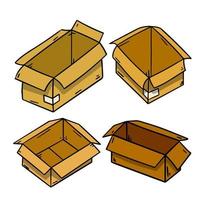 doos. set van kartonnen containers. vector
