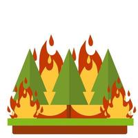 bosbrand. natuurramp. bos probleem vector