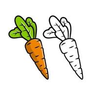 wortel. tekenfilm groenten. vector