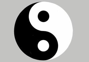yin yang teken geïsoleerd op een grijze achtergrond vector