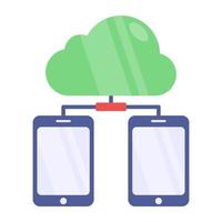 een pictogramontwerp van cloud-smartphone vector