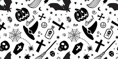 spookachtig halloween naadloos patroon als achtergrond. vector illustratie