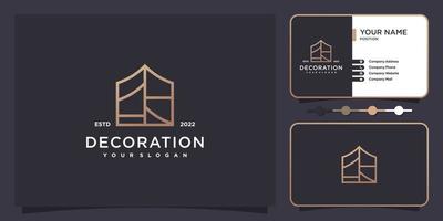 huisdecoratie logo met creatief concept premium vector