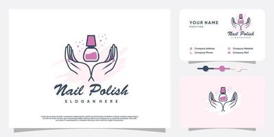 nagel schoonheid logo ontwerp voor schoonheid met creatief element concept premium vector