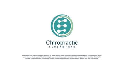 chiropractie logo voor massage en zaken met creatief element concept premium vector