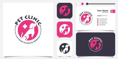 dierenverzorging pictogram logo ontwerp met creatieve element concept premium vector