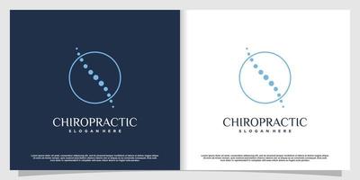 chiropractie logo voor massage en zaken met creatief element concept premium vector