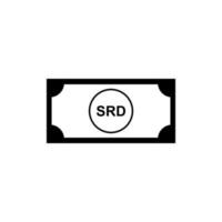 surinaamse valuta, srd, surinaams geldpictogramsymbool. vector illustratie