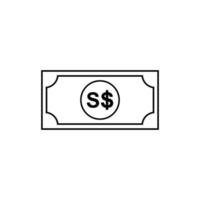 singapore valutapictogram symbool, sgd, singapore dollar geld papier. vector illustratie