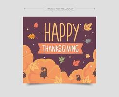 Thanksgiving wenskaarten en uitnodigingen. dankzegging sociale media bericht. vectorillustratie. vector