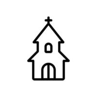 ingang tot christelijke kerk pictogram vector overzicht illustratie