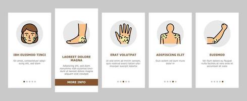 droge huid behandeling onboarding pictogrammen instellen vector
