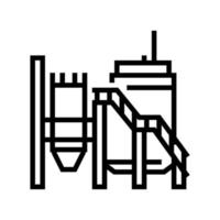 minerale verwerkingsfabriek lijn pictogram vectorillustratie vector