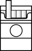 sigaret vak lijn pictogram op witte achtergrond. vlakke stijl. sigaret teken. open sigarettenpakdoos symbool. vlakke stijl. vector