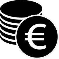 euro-pictogram op witte achtergrond. vlakke stijl. munten en europictogram voor uw websiteontwerp, logo, app, ui. betalingssysteem symbool. europees valutateken. vector