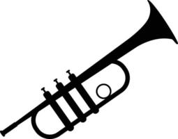 trompet pictogram op witte achtergrond. vlakke stijl. trompet silhouet teken. trompet wind muziekinstrument symbool. vector