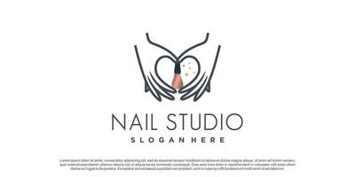 nagellogo-ontwerp voor schoonheid met creatief concept premium vector