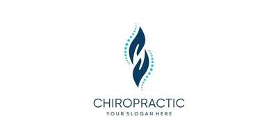 chiropractie vector pictogram logo-ontwerp met unieke en creatieve stijl premium vector