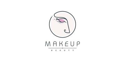 make-up schoonheid logo ontwerp met lippen concept premium vector